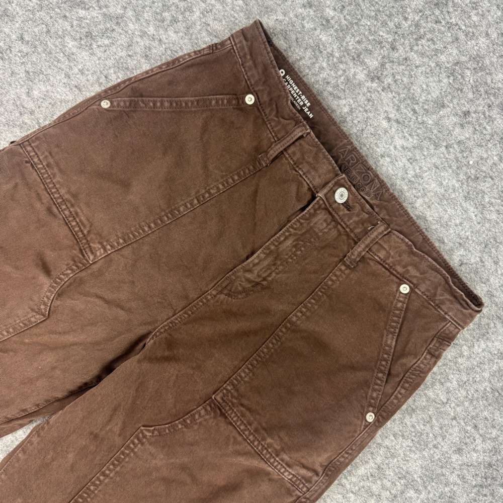 Arizona Jean Co Womens Brown Highest Rise Carpenter Jeans Size 9 Wide Leg Cotton